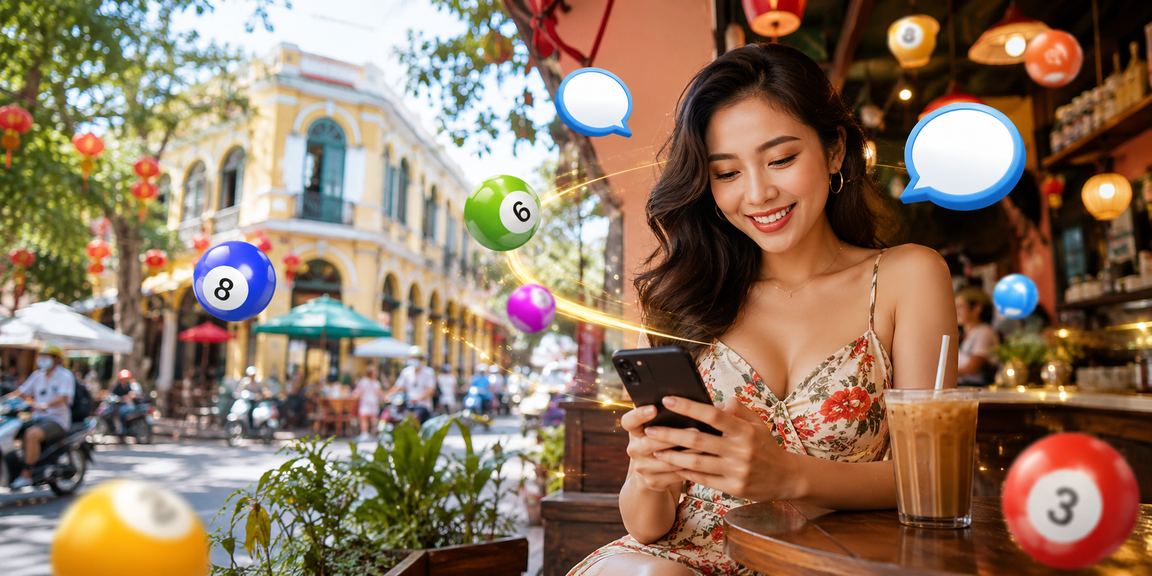 Người dùng tại TP.HCM ngồi uống cà phê và kiểm tra ưu đãi voucher trên điện thoại