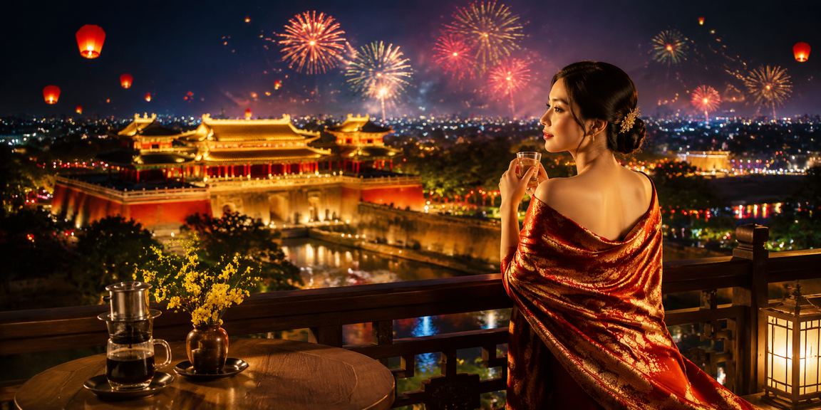 Không gian cà phê truyền thống Huế với người dùng thư giãn và trải nghiệm trò chơi trực tuyến